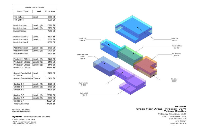 Tolteca Studios programmatic diagram