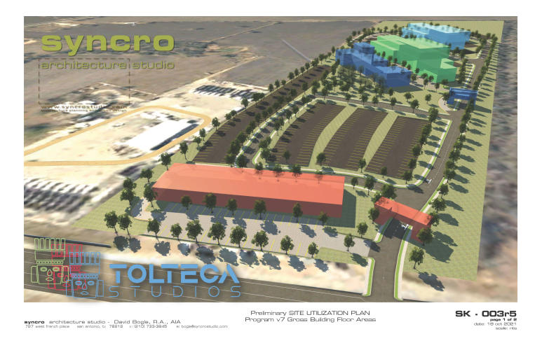 Tolteca Studios view from the east at entrance