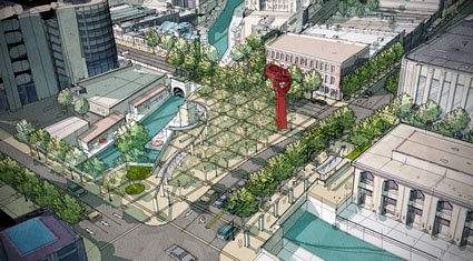 Proposal for a downtown San Antonio block from the San Antonio City Design Center web page